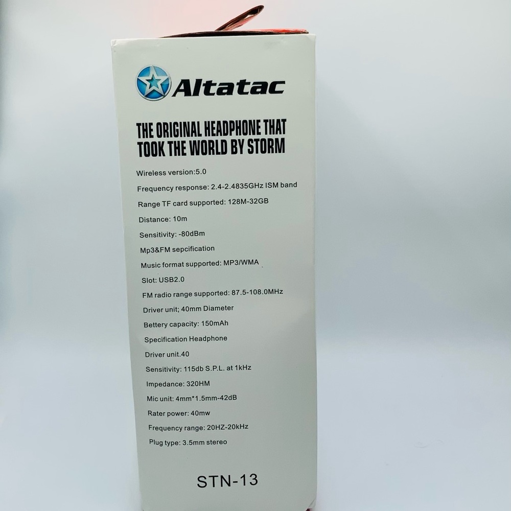 Altatac STN-13  Stereo Headphone HD Wireless/ MP3 - Picture 4 of 4